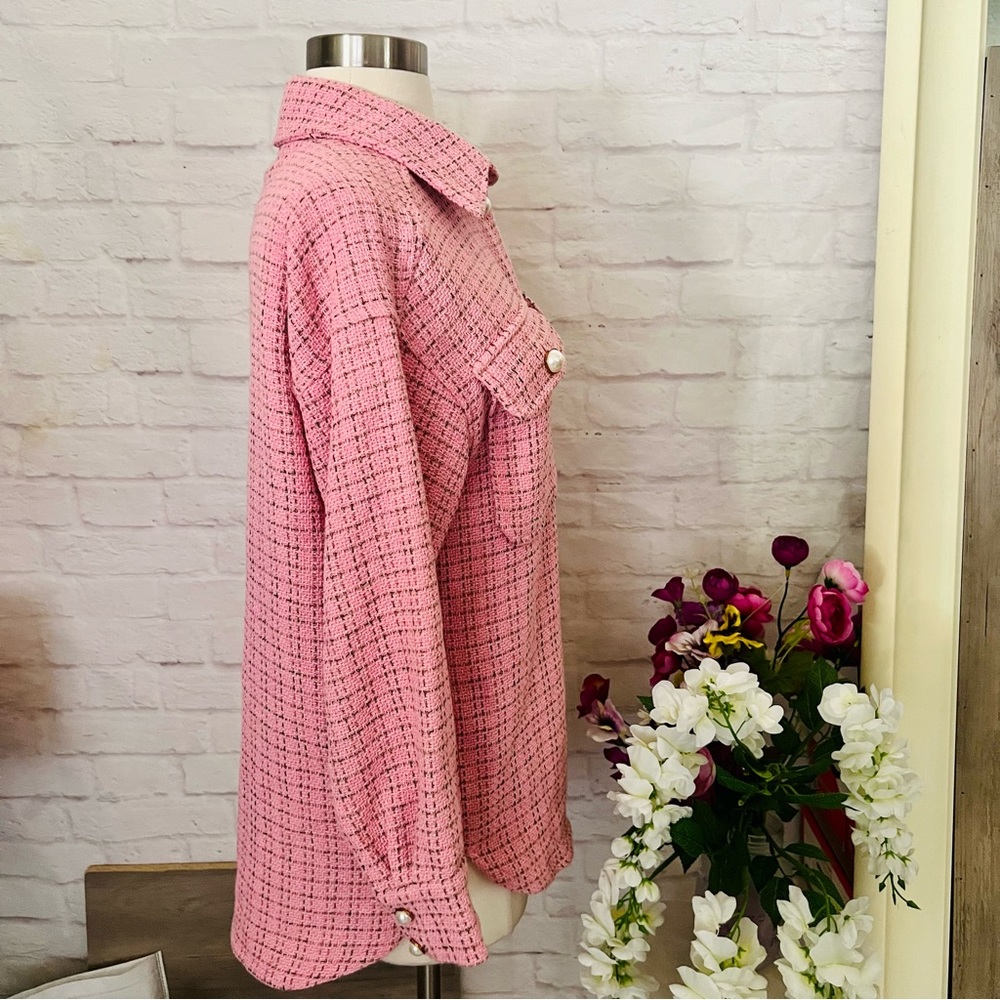 Pink Tweed Shacket - Picture 8 of 13